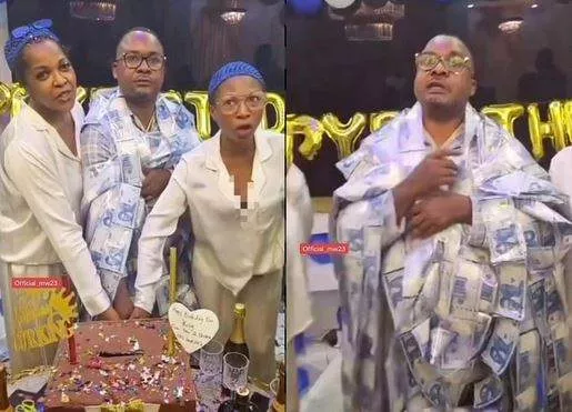 The Romantic Moment A Married Man Got A Birthday Surprise From His Two Wives (Video)