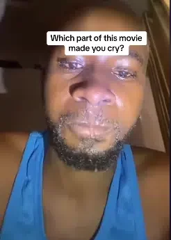 Grown man cries emotionally over popular movie