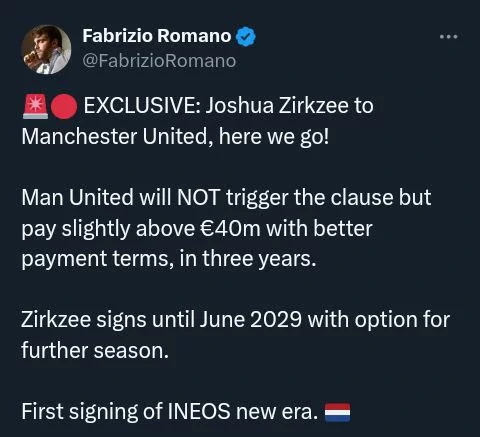 BREAKING: Manchester United Complete First 2024 Summer Signing
