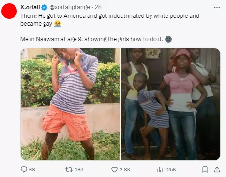 G@y Ghanaian man shares photos of him as a child to rubbish speculations that travelling to America led to his indoctrination