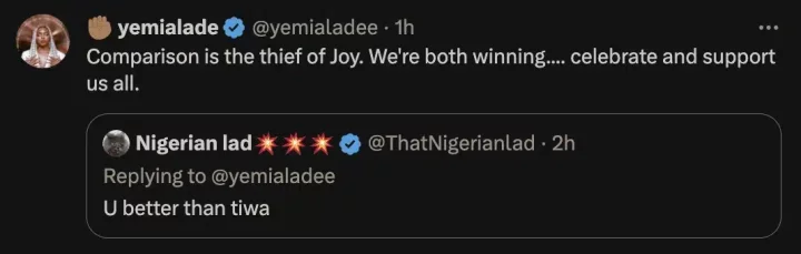 Yemi Alade addresses claim of being better than Tiwa Savage