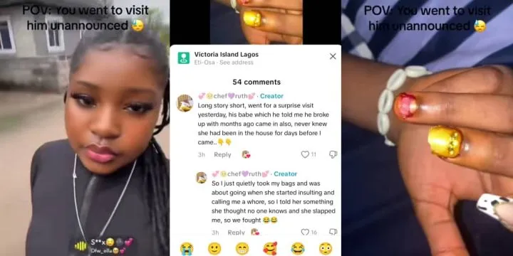 Lady gets beaten by boyfriend's ex during surprise visit to his house Lady gets beaten by boyfriend's ex during surprise visit to his house