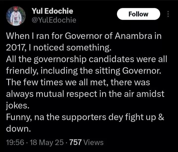 What I noticed when I ran for Governor of Anambra in 2017 - Yul Edochie