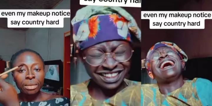 Lady gets social media talking as she transforms her face into Tinubu's with makeup