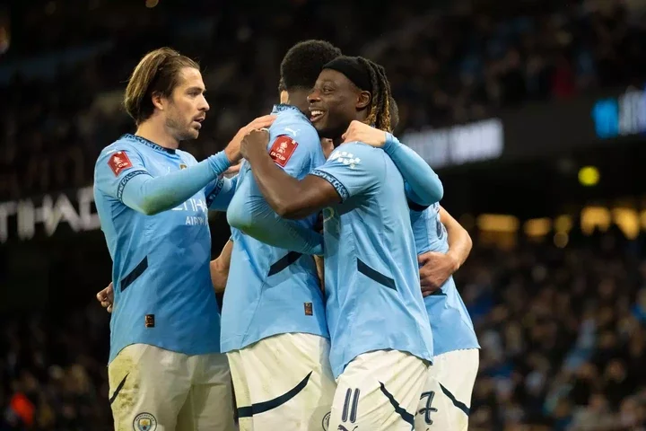 Man City had a different FA Cup sleeve patch. Image: Getty