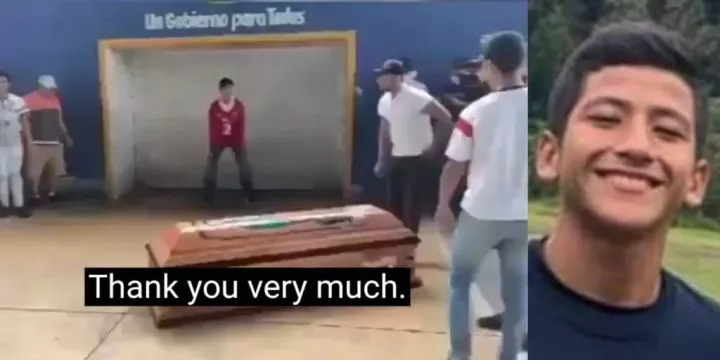 Teen's friends take his coffin to football field to let him score one last goal after he passed away