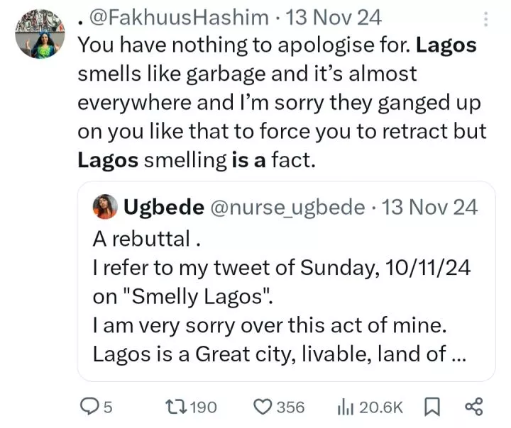 Nurse harassed for calling Lagos a smelly place gets new job abroad after her job in a Lagos hospital was threatened due to her tweet