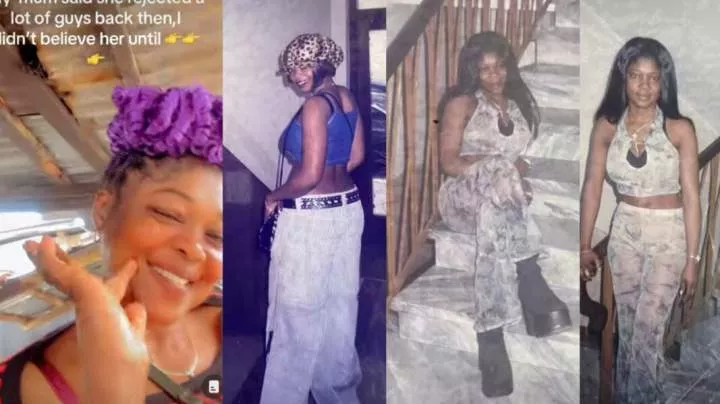 "Your mum na real Gen-Z baddie" - Lady sparks reactions as she shares mom's throwbacks
