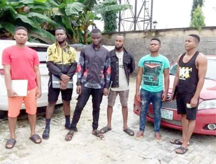 Suspected 'Yahoo boys' who were arrested