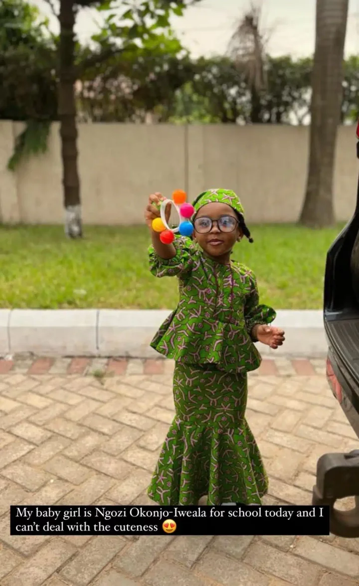 Little girl dresses like Ngozi Okonjo-Iweala to school, she reacts