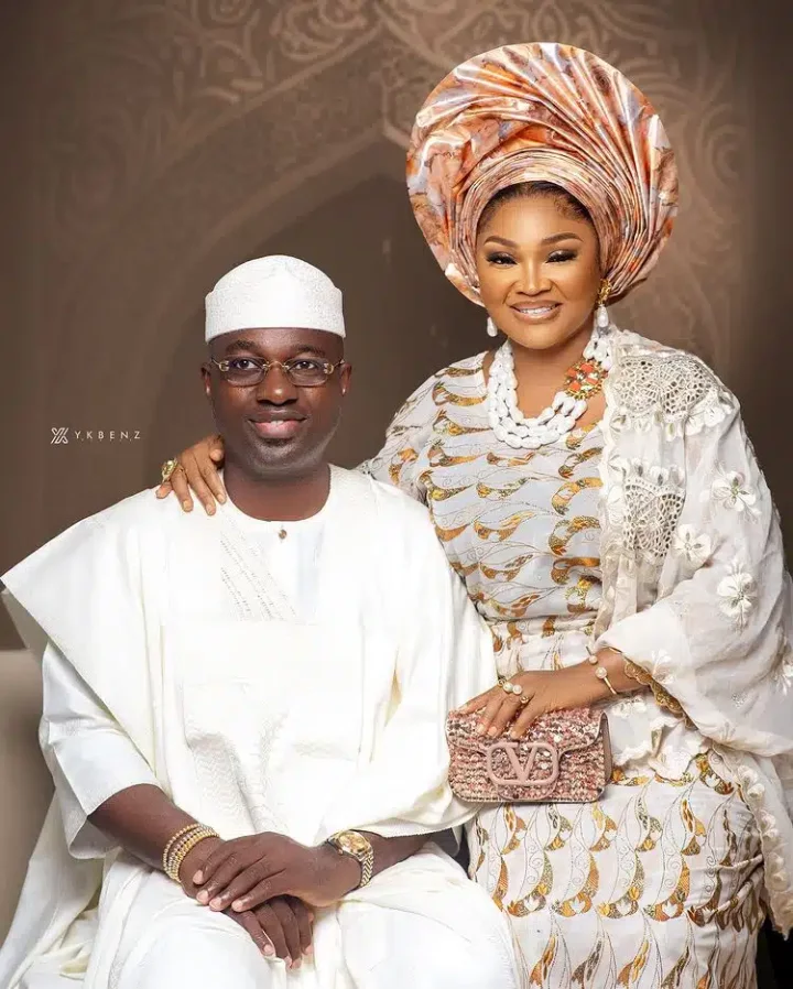 Mercy Aigbe reacts as Kazim Adeoti spends Sallah with first wife, children