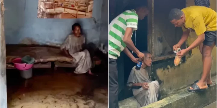 Man in tears after seeing living conditions of a helpless woman