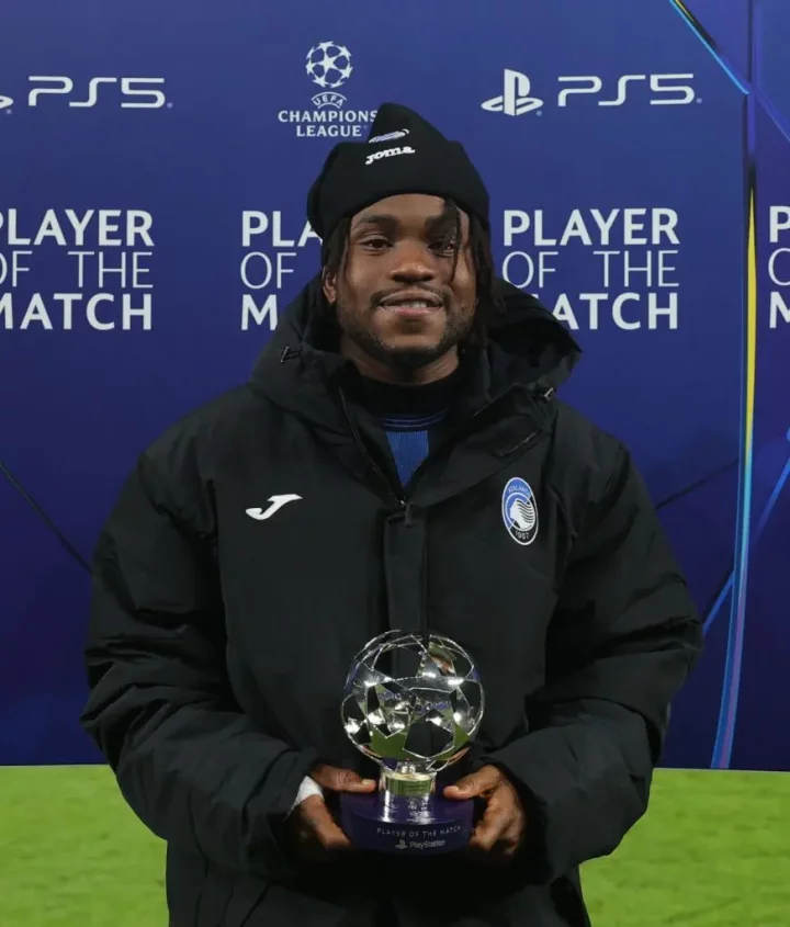 Champions League: Lookman reacts to Atalanta's win, MOTM Award