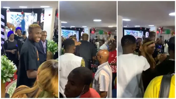 Victor Osimhen Attends New Year Crossover Service in Lagos (Video)