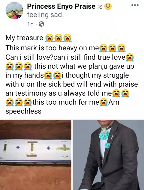 God what have I done to deserve this pain - Nigerian lady mourns her fianc� who died 3 days to their wedding