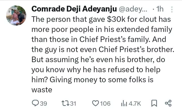 'The person that gave $30k for clout has more poor people in his extended family' - Deji Adeyanju blasts Burna Boy