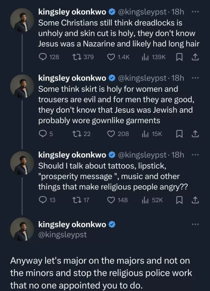 Pastor Kingsley shares controversial opinion on tattoos, dreadlocks and dressing