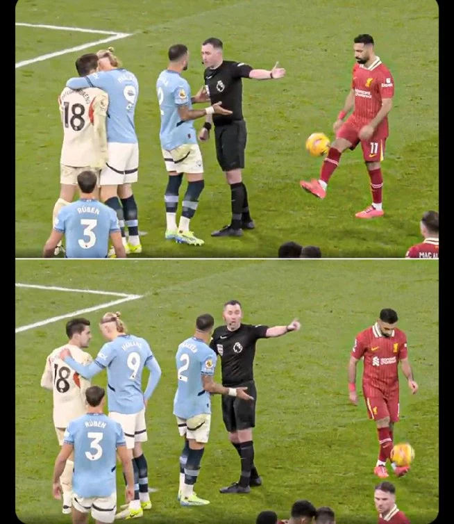 Mohamed Salah spotted jogging the ball before he dispatches his penalty in Liverpool 2-0 win over Man City