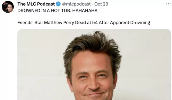 Comedian slammed for laughing about Matthew Perry's death and mocking him