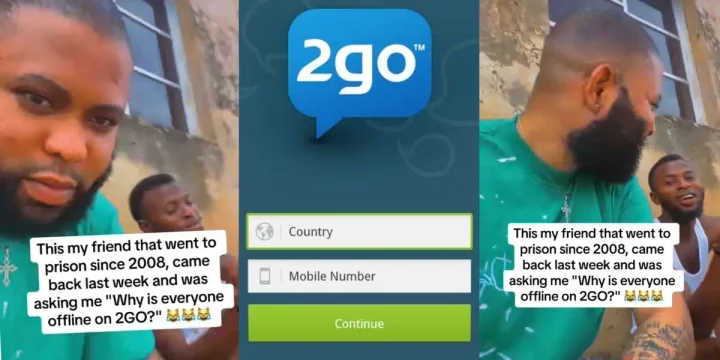 "Why is everyone offline on 2go?" - Nigerian man released from prison after 15 years asks friend, causes stir online