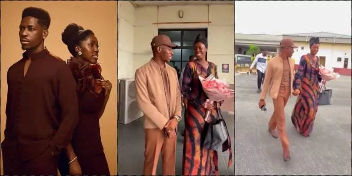 "Why she dress like old woman?" - Speculations as Moses Bliss and wife attend worship concert (Video)