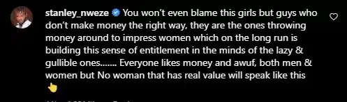 'No woman with value would speak like this' - Stanley Nweze knocks female influencers who said '10K is for beggars' (Video)