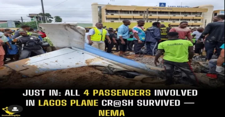 Just In: All 4 passengers involved in Lagos plane cr@sh survived - NEMA