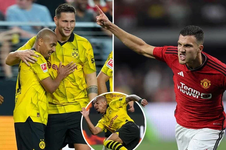 Furious Andre Onana berates Harry Maguire as Man Utd defender's error almost leads to another goal for Borussia Dortmund