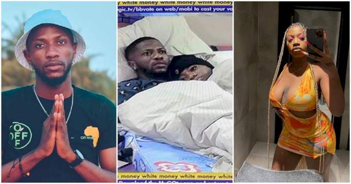 BBNaija: "I didn't know you and Sammie had something together, I wouldn't have kissed you" - Kayvee begs Angel not to isolate herself from him
