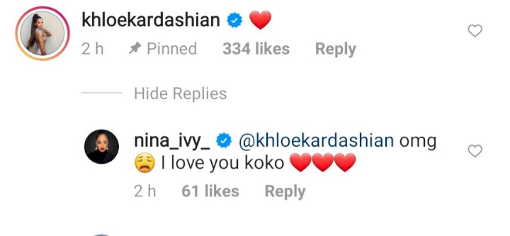 'Did I just see my favourite's comment' - Nina Ivy gushes after Khloe Kardashian reacted to her post