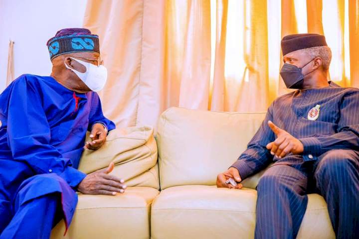 Vice President Yemi Osinbajo and Bola Tinubu meet in Abuja (photos)