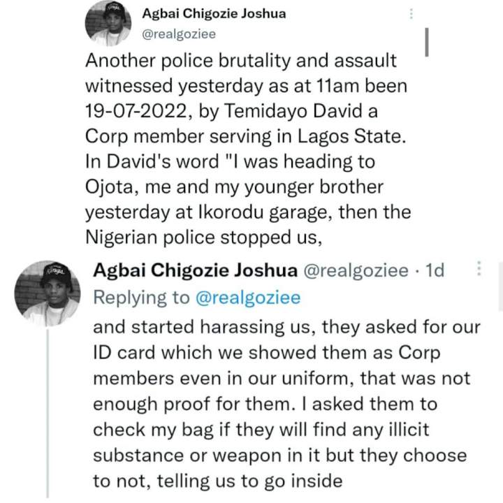 Corps member to be prosecuted for 'inciting public' against the police in Lagos