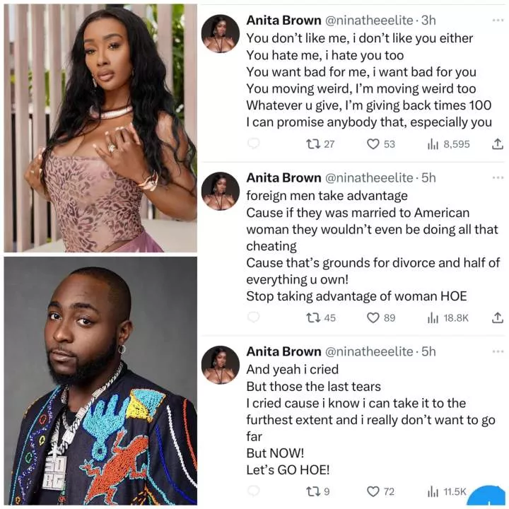 The same coochie and ass on Onlyfans was getting licked by Davido weeks ago. His wife had ab0rtions before they had a son - Anita Brown continues dragging Davido