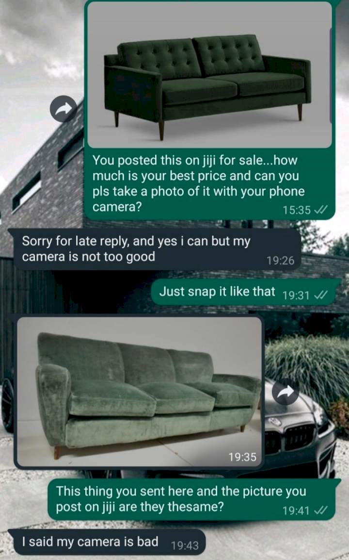 Man warns about online vendors as he shares cushion advertised online and what the seller sent