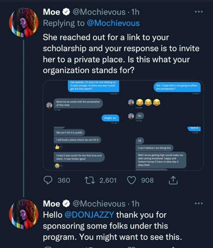 Tech trainer who received N1.5M from Don Jazzy called out for harassing female applicant