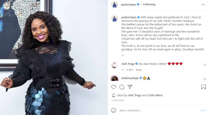 I loved her with all my heart, but who am I to fight with the will of God - Pastor Taiwo Odukoya mourns his wife, Nomthi