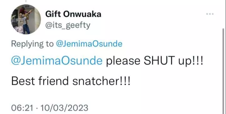 Actress, Jemima Osunde reacts after being accused of being a 'bestfriend snatcher'