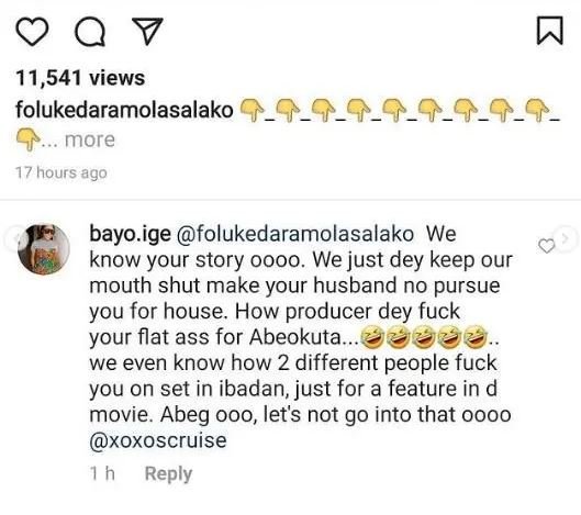 “We know your story, just keep our mouth shut” – Actress, Foluke Daramola accused of sleeping with producers for movie role