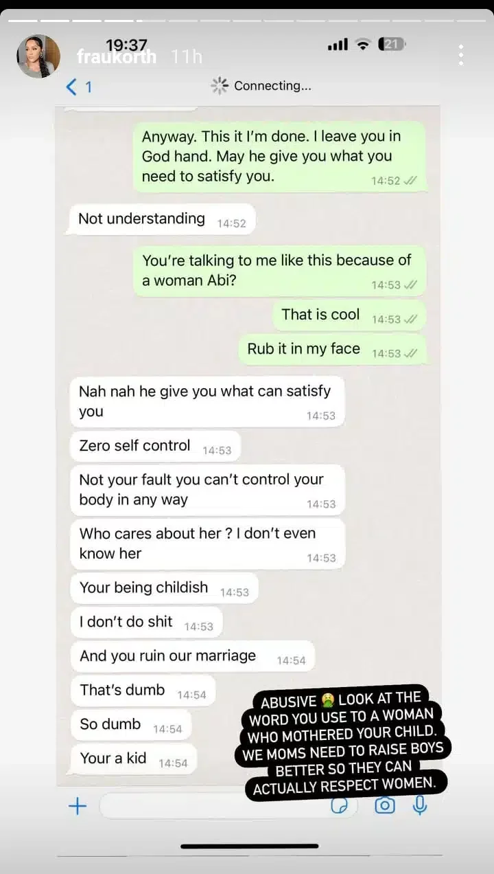 'You ruined our marriage' - Sina Rambo and his estranged wife, Heidi, trade words in leaked chats (Screenshots)