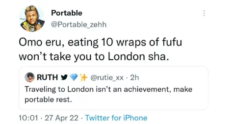 Singer Portable, claps back at Twitter user who said him travelling to London isn't an achievement