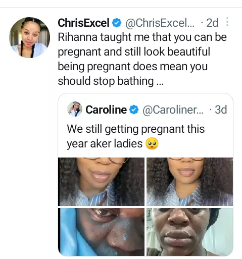 Twitter users react to photos of woman 'humbled by pregnancy