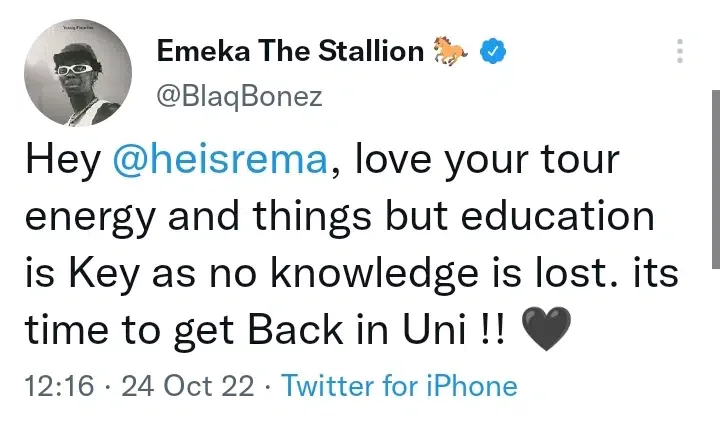 'It's time to get back in uni' - Blaqbonez reminds Rema to return to class following suspension of strike