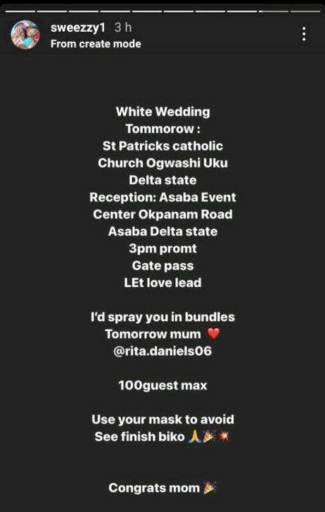 Regina Daniels' brother donates cow as he announces mother's white wedding date