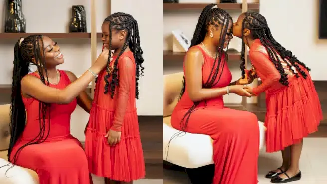 Imade is so cute - Fans gush over Christmas photo of Sophia Momodu with daughter