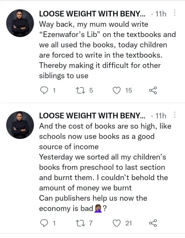 'Schools, publishers are making life difficult for parents; in our days, last borns used books older siblings used' - Lady laments