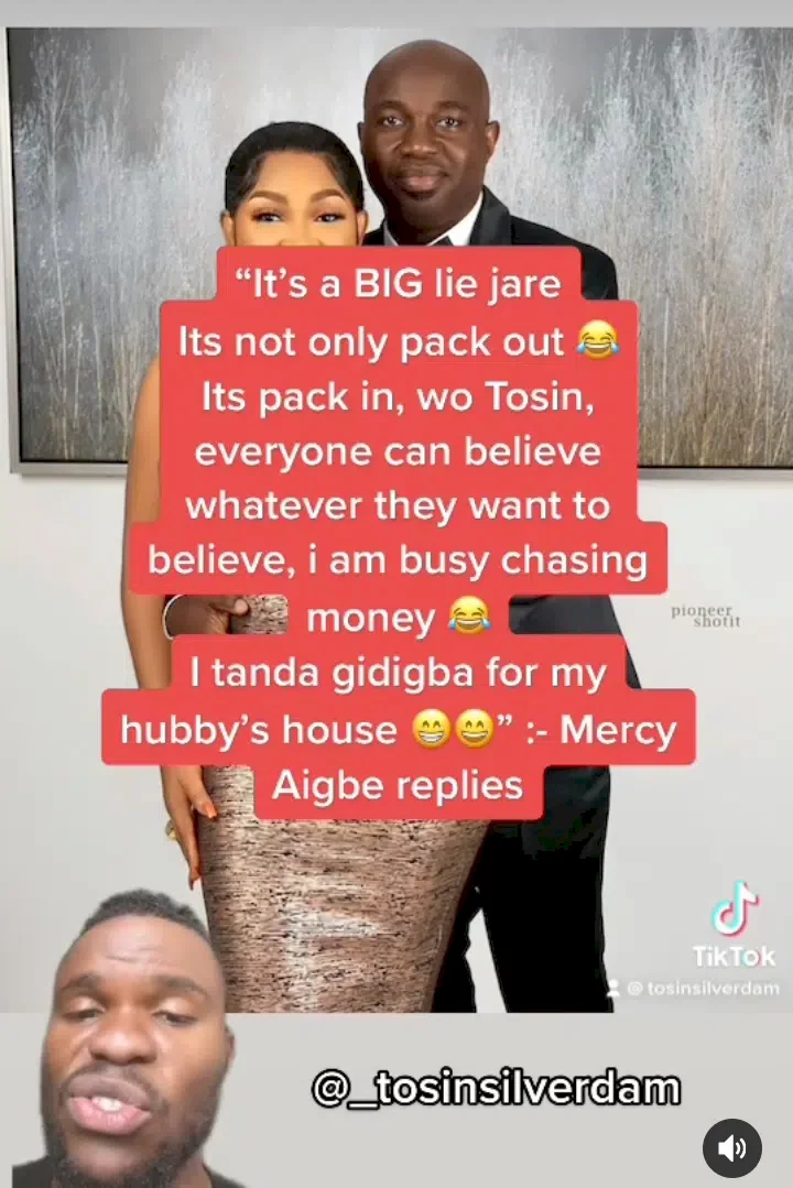 'I stand gidigba for my hubby's house' - Mercy Aigbe says as she debunks rumours of being kicked out of new husband's house