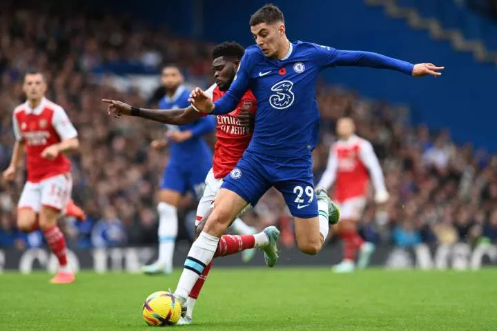 New Arsenal signing Kai Havertz playing for Chelsea