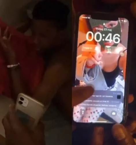 Nigerian Dad queries his son who uses a girl's picture as his phone wallpaper (video)
