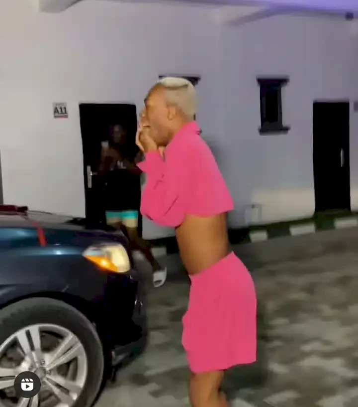 Crossdresser, James Brown excited as he receives brand new Mercedes Benz from fans (Video)