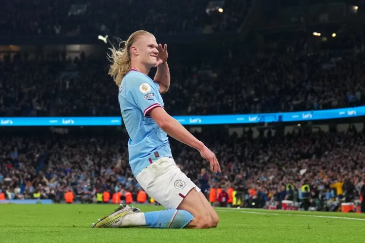 Erling Haaland breaks Mohamed Salah record as Man City star lets hair down in Arsenal masterclass